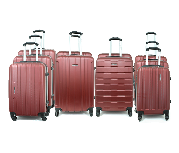 Parajohn PJTR10000M ABS Trolley Bag Set of 10 Pieces - Maroon - Zoom Image