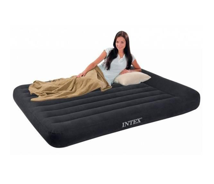 Intex ZX-66769 Inflatable Queen Size Pillow Rest Classic Airbed - Black - Zoom Image 1