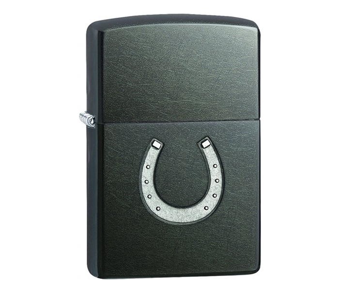 Zippo 28498 Horseshoe Embossed Lighter Grey Dusk - Zoom Image