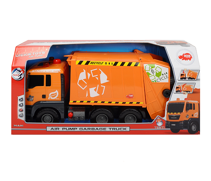 dickie toys garbage truck orange