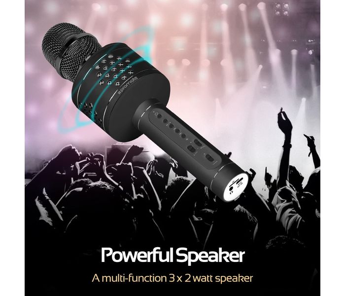 Promate VocalMic-3 Multi Function Wireless Karaoke Microphone with Built in Speaker, Black - Zoom Image 2