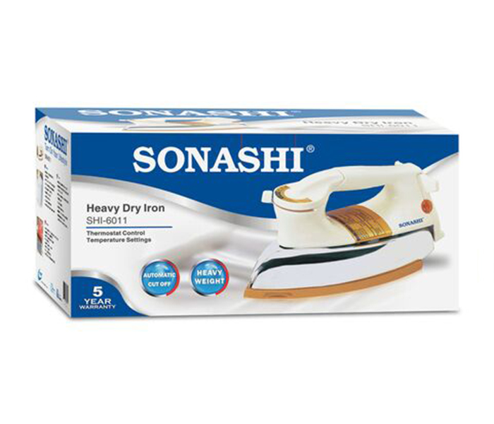 Sonashi SHI-6011 Heavy Iron with Golden Non-Stick Coated Soleplate - Silver - Zoom Image 3