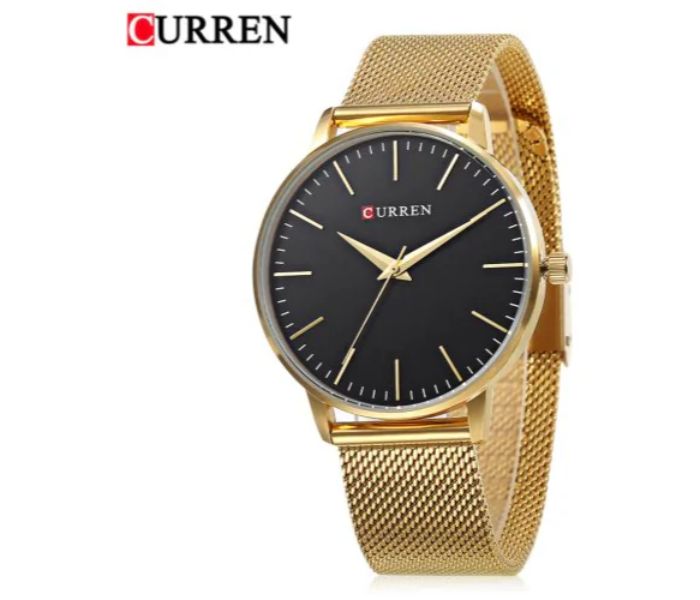 Curren 9021 Stainless Steel Analog Quartz Watch For Women Gold and Black - Zoom Image 1