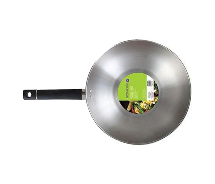 Royalford RF7486 28cm Stainless Steel Wok Pan - Silver - Zoom Image