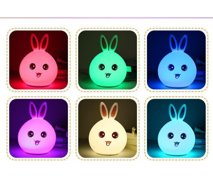 Cute Rabbit Silicone LED Night Lamp with Touch Sensor and 7 Mode Changing Colors SNL75 Assorted - Zoom Image 3