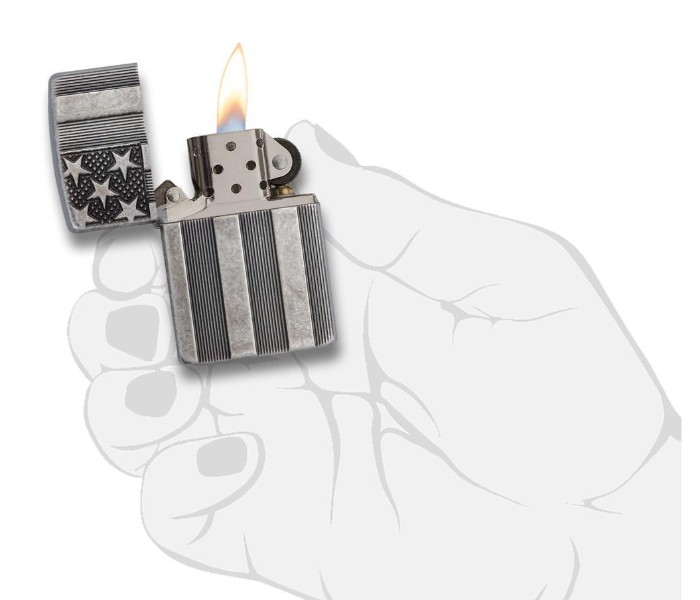 Zippo 28974 US Flag Lighter Silver - Zoom Image 2