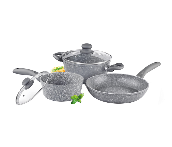 Lamart LT1095 Stone Cast Aluminium Cookware Set, Grey - 5 Pieces - Zoom Image 2