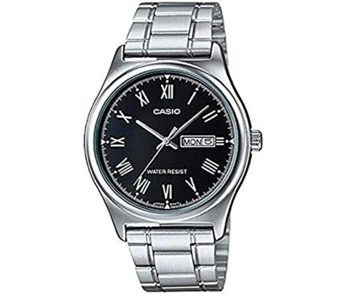 Casio MTP-V006D-1BDF Mens Analog Watch Black and Silver - Zoom Image