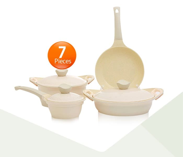 Royalford RF7628 Die Cast Aluminum Cookware Set - 7 Pieces - Zoom Image 1