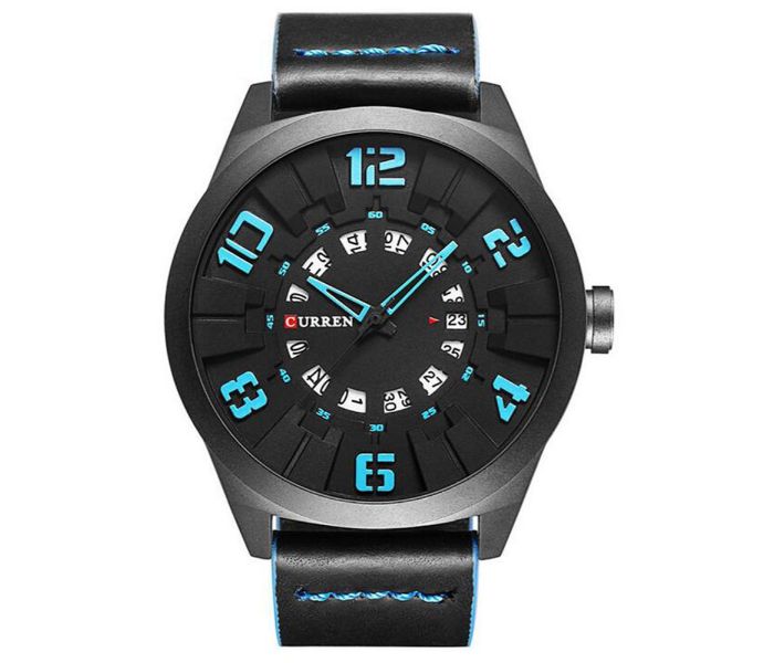 Curren 8258 Casual Quartz Watch For Men Black And Blue - Zoom Image 4