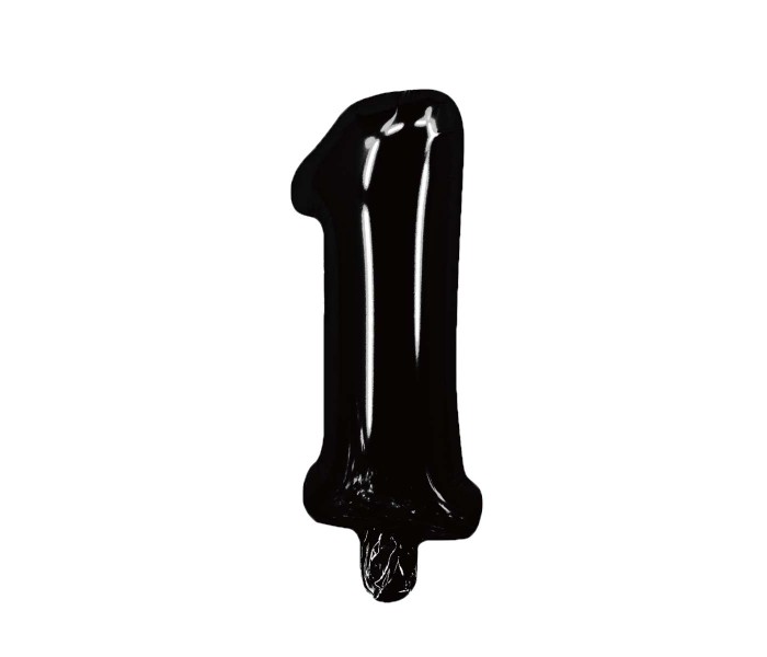 Party Time 1-BK-804086 Number 1 16 Inch Foil Balloon Black - Zoom Image