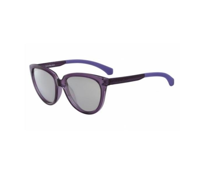 Calvin Klein CKJ802S 506 Cateye Crystal Purple Frame & Grey, Silver Mirrored Sunglasses for Women - Zoom Image