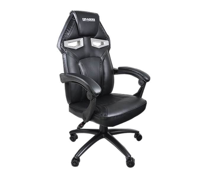 Dragon War GC-010 Gaming Chair with Massage Lumber Pillow - Black - Zoom Image 1