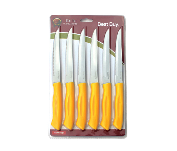 Flamingo FL2128KNF Steak Knife Set 6pcs - Yellow - Zoom Image