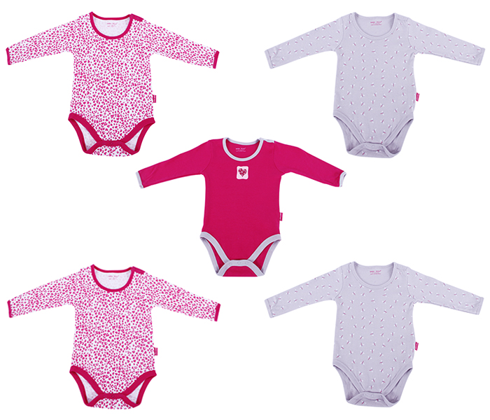 Baby Plus BP2505G 6-12M Girls Long Sleeve Body Suit - 5 Pieces - Zoom Image 4