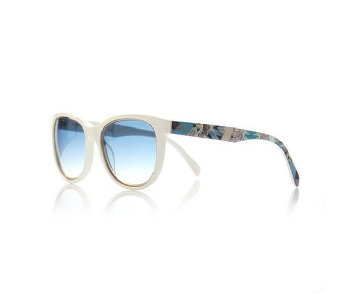 Emilio Pucci EP27 21P Rectangular White Frame & Blue Mirrored Sunglasses for Unisex - Zoom Image 1