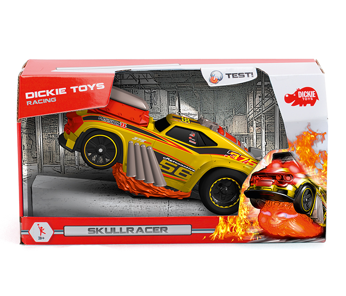 Dickie 203765001 24CM Skull Racer Light & Sound Racing Car - Yellow - Zoom Image 3