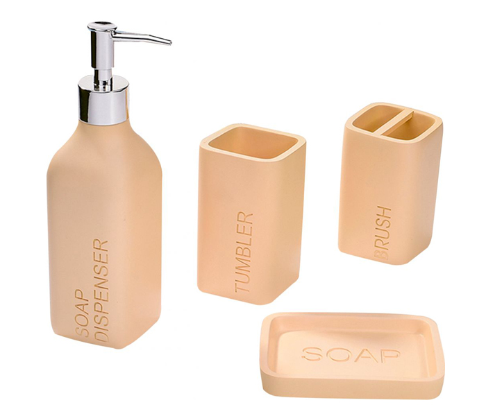 Sanitary AR-138 Ceramic Bathroom Accessories 4 pieces Set - Beige - Zoom Image 1