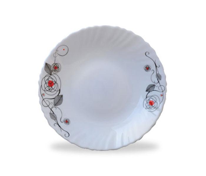 Royalford RF8870 10.5-inch Dinner Plate Art Flower Design - White - Zoom Image