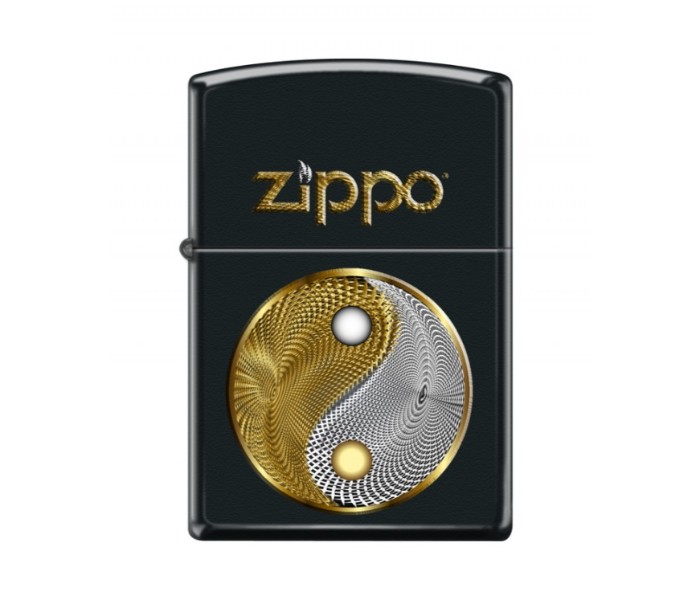 Zippo 218-CI404586  Regular Abstract Ying Yang Lighter Black - Zoom Image