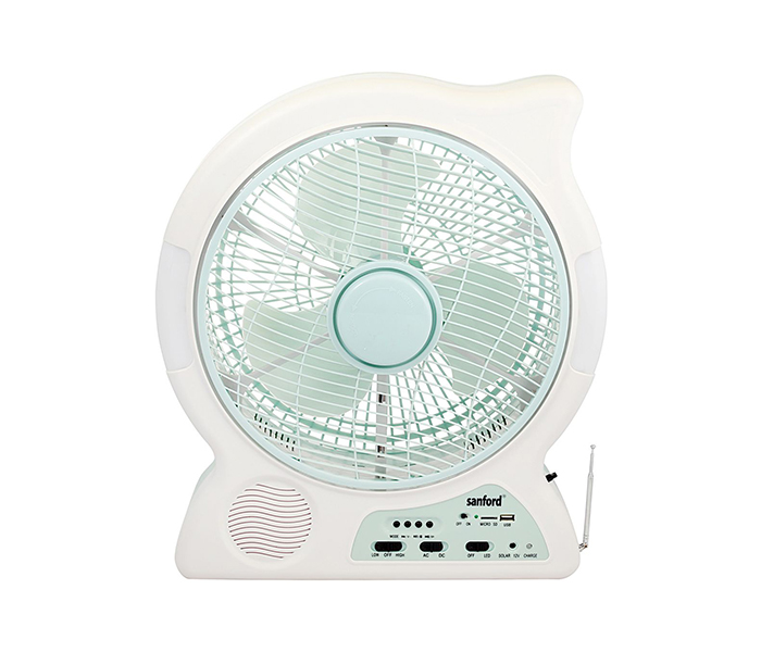 Sanford SF6652RTF BS 12-inch Rechargeable Table Fan with 8 Pieces LED - White - Zoom Image 4