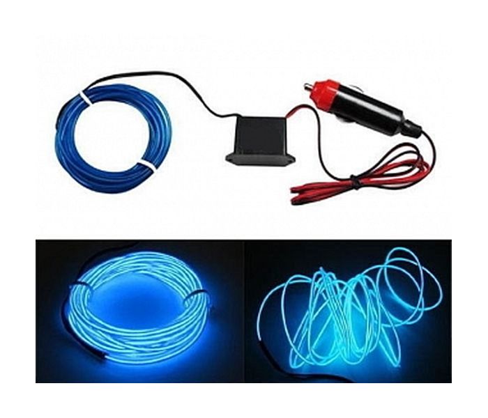 Car Flexible Cold Light Line Wire with Car Charger, Blue - Zoom Image 2