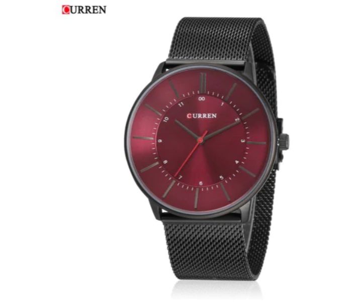 Curren 8303 Analog Quartz Watch For Men Black and Red Wine - Zoom Image 1