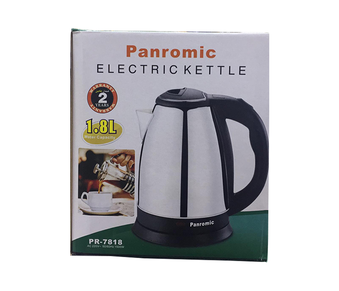 Panromic PR7818 1.8 Litre Stainless Steel Electric Kettle - Silver - Zoom Image 1