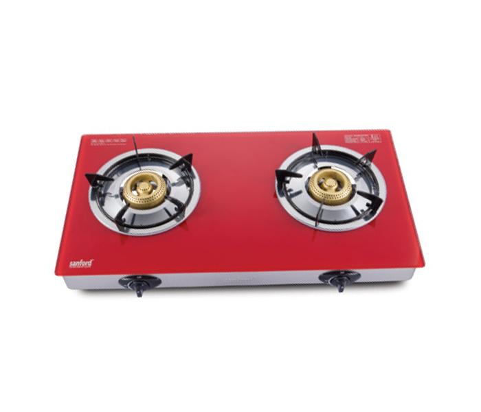 Sanford SF5363GC 2B Glass Double Burner Gas Stove - Red - Zoom Image