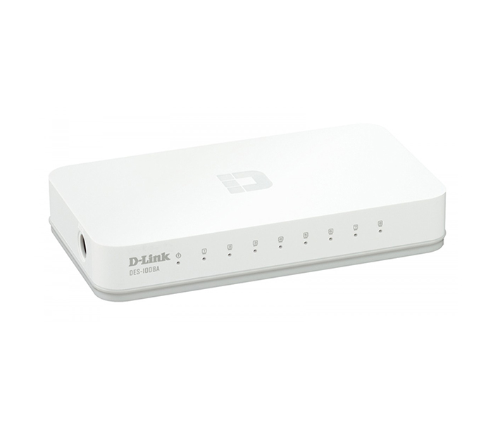 D-Link DES-1008 8 Port Switch - White - Zoom Image 2