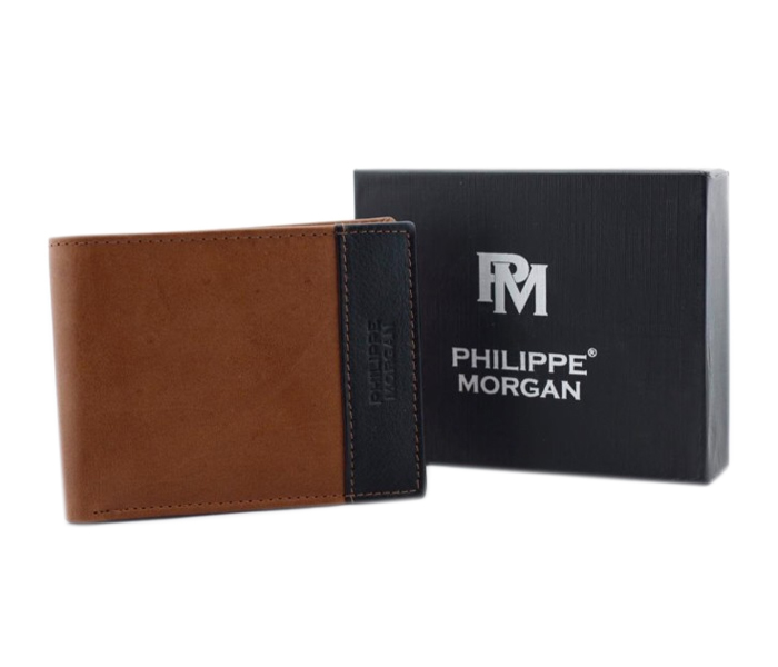 Philippe Morgan PM029 Men Leather Bifold Wallet Brown - Zoom Image