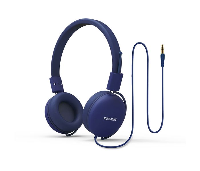 Promate Soul Lightweight Supra Aural Stereo Wired Headset, Blue - Zoom Image 6