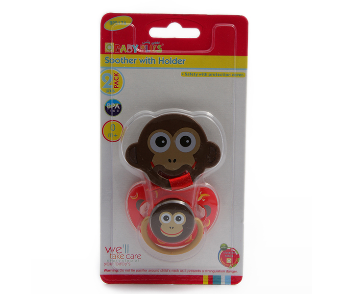 Baby Plus BP5174 Monkey Style Pacifier with Holder - 2 Pieces - Zoom Image 5