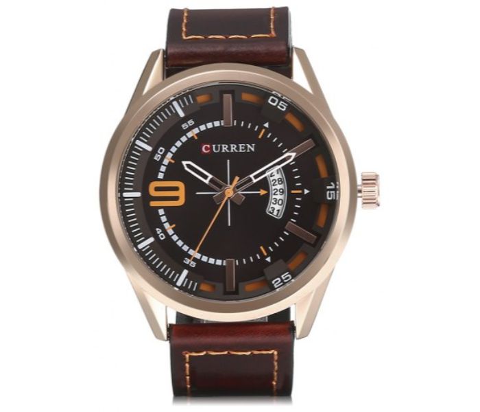 Curren 8295 Analog Quartz Watch For Men Brown - Zoom Image