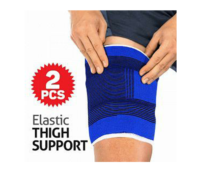 YC807 Elastic Thigh Support Adjustable Fit 2 Pieces, Blue - Zoom Image 2