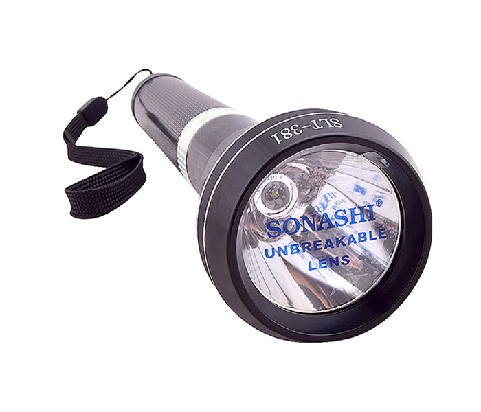 Sonashi SLT-381 Rechargeable LED Torch with Unbreakeable Glass - Black - Zoom Image 1