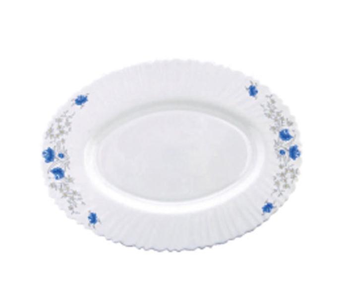 Royalford RF5683 14-inch Opal Ware Romantic Oval Plate - White - Zoom Image