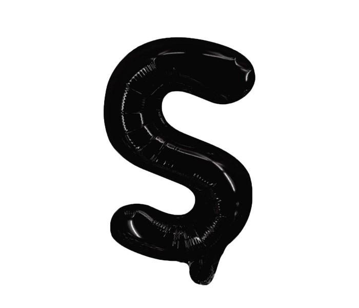 Party Time S-BK-803379 Letter S 16 Inch Foil Balloon Black - Zoom Image