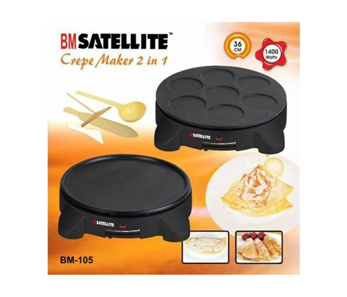 BM Satellite BM-105 2-in-1 Crepe Maker, Black - Zoom Image 2