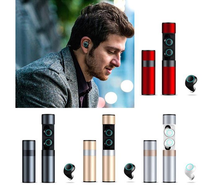 Fashionable Mini Double Side Earphone Wireless Bluetooth Headset with 2 in 1 Charging Box and External Mobile Power Bank with LED Indicator S2KAR Assorted  - Zoom Image 3