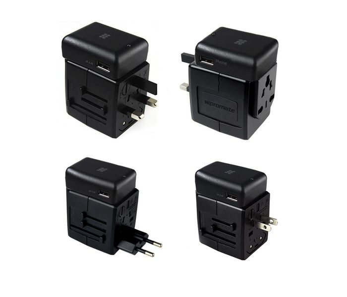 Promate TravelMate.Mobi Portable Universal Travel Adapter, Black - Zoom Image 7