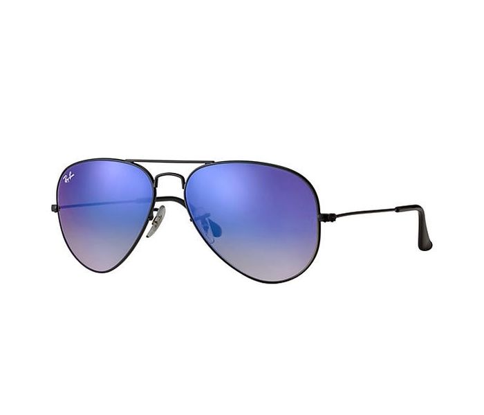 Ray-Ban 0RB3025 002/40-58 Aviator Black Frame & Blue Gradient Flash Mirrored Sunglasses for Unisex - Zoom Image 2