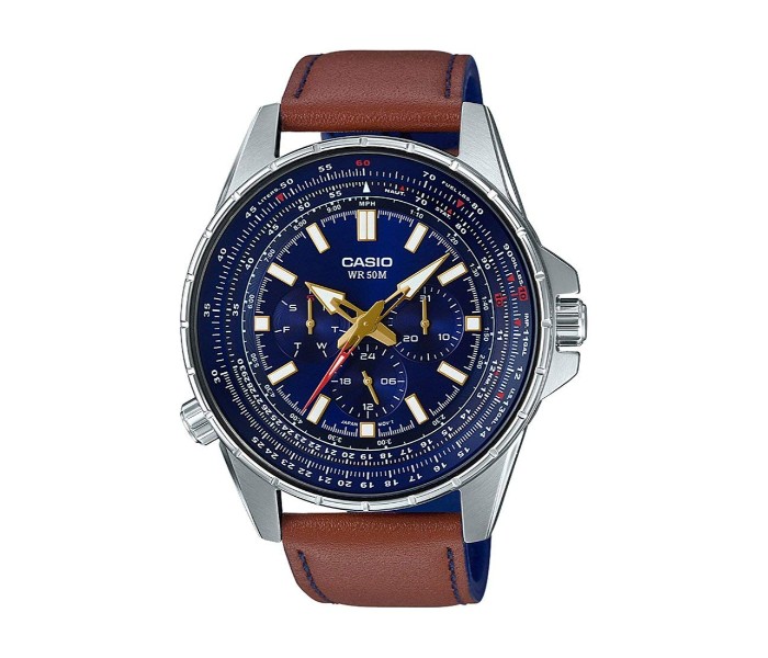 Casio MTP-SW320L-2AVDF Mens Analog Watch Brown and Blue - Zoom Image