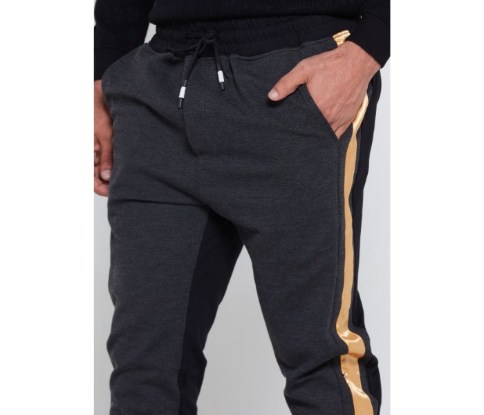 Petro OU10122 Mens Stripped Solid Skin Fit Joggers XL- Black - Zoom Image 5