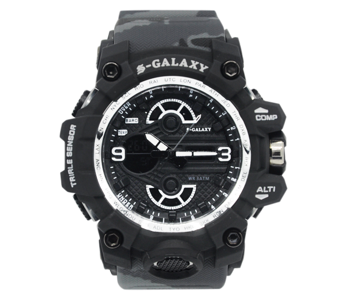 Galaxy GSW-760 Unisex Analog and Digital Sports Watch Black and Grey - Zoom Image 3