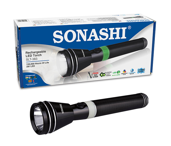 Sonashi SLT-383 Rechargeable LED Torch with Unbreakeable Glass - Black - Zoom Image 5