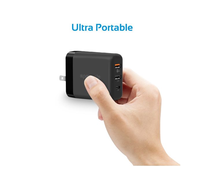 Promate PowerHub-QC.UNI 30W Quick Charging Universal USB C Wall Charger, Black - Zoom Image 6