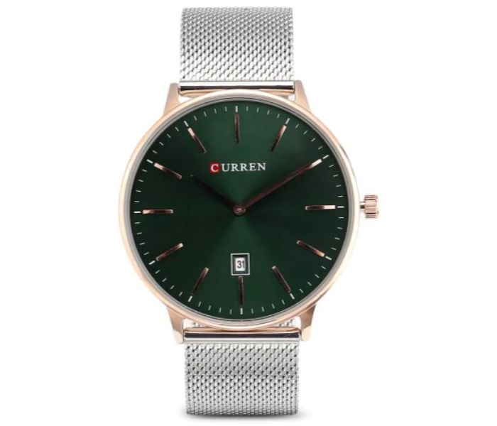 Curren 8302 Stainless Steel Analog Quartz Watch For Men Green And Silver - Zoom Image 3