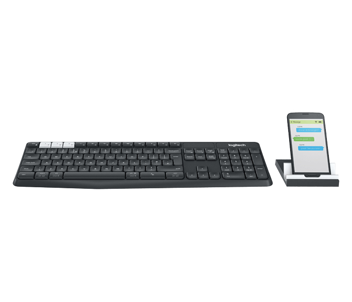 Logitech 920-008181 K375s Multi-Device Wireless Keyboard & Stand Combo - English, Black - Zoom Image 1