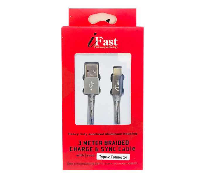 I Fast IF-202 3M 3 Meter USB Type C Cable Silver - Zoom Image 3